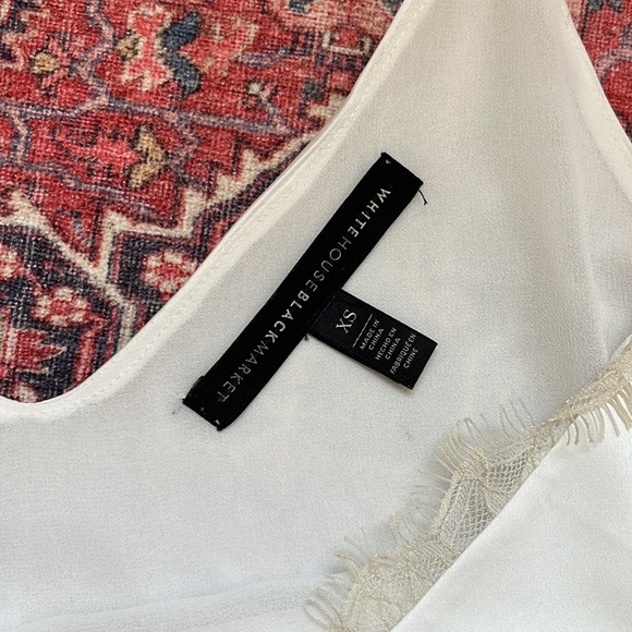 White House Black Market Ivory Satin Lace Layered Cami Camisole XS - Picture 8 of 8